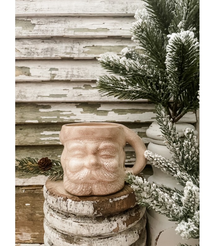 Vintage Large Commodore White Santa Mug - Heavy Staining/Crazing - LTD